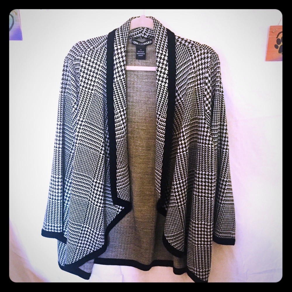 🎉🍾HOST PICK🎉N Leonard black/white open jacket - Picture 1 of 8